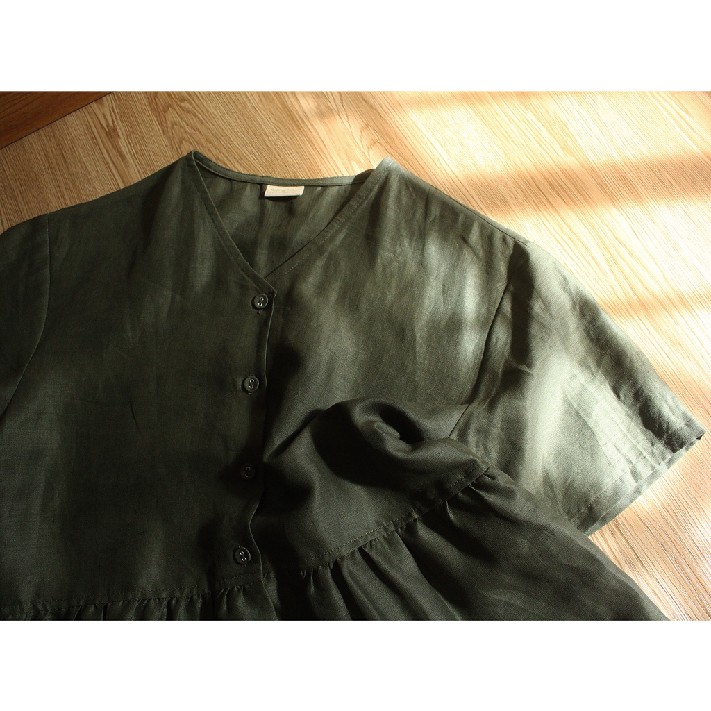 Đầm xòe linen tưng cao cấp dáng dài - by Tháng Năm