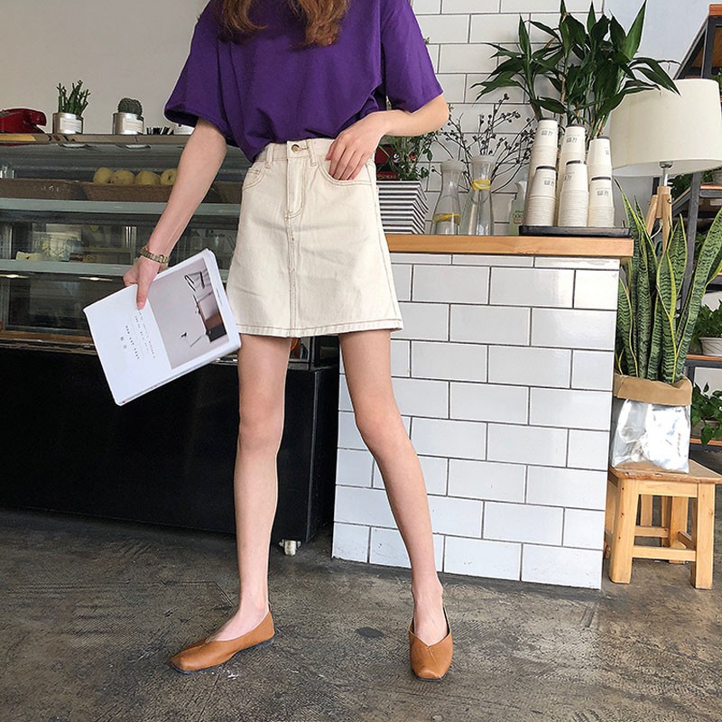 Chân váy jean chữ a nữ mini Emilyshop