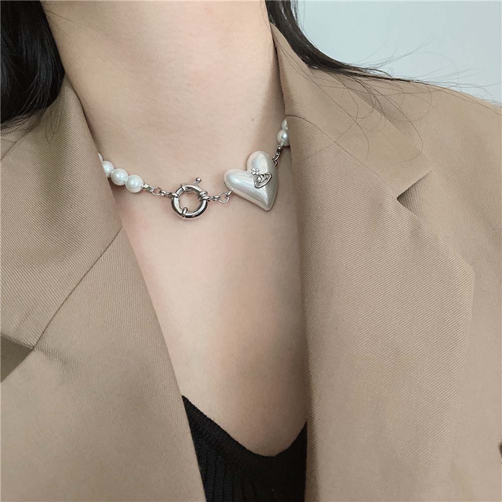 Vòng cổ/vòng tay/bông tai bằng hợp kim mặt hình hành tinh/trái tim có khóa OT thời trang Hàn Quốc thanh lịch cho nữ