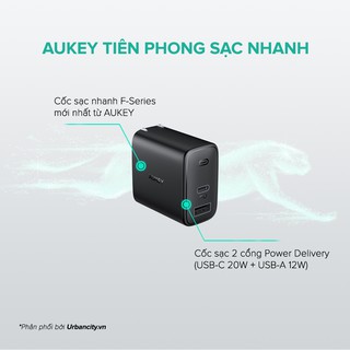 Cốc sạc Aukey 1USB 1Type-C 32W PA-F3S