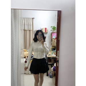 Áo sơ mi nữ cách điệu dáng ngắn xinh 2022 (có ảnh thật)