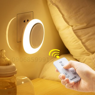 Đèn ngủ ổ cắm điện cảm biến ánh sáng - Có remote