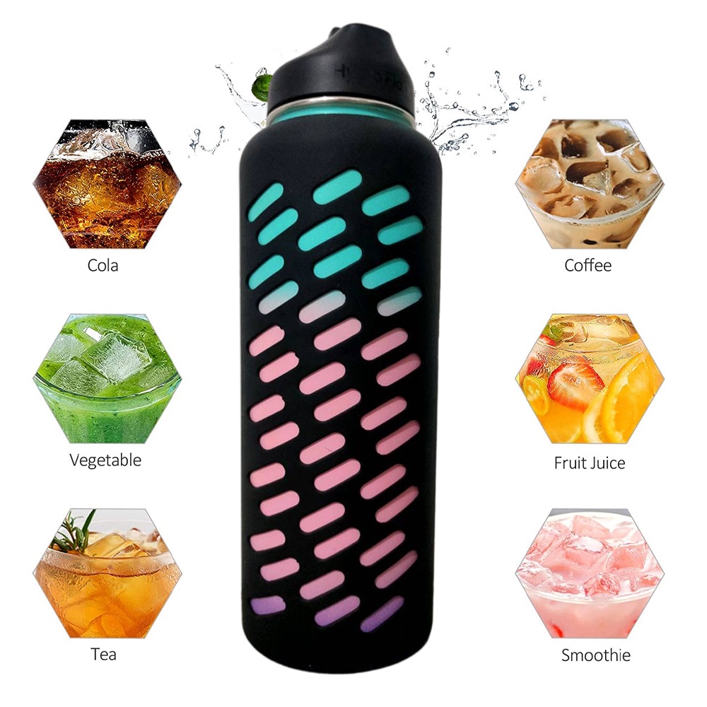 Vỏ Bọc Bình Nước Bằng Silicon Chống Trượt Cách Nhiệt Cho 32/40 Oz HydroFlask