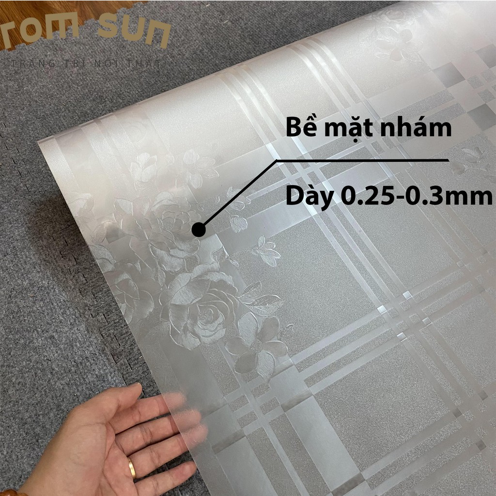 Khổ 90cm | Giấy dán kính mờ dán văn phòng, Decal dán cửa kính 3D phòng tắm,phòng ngủ che nắng sẵn keo