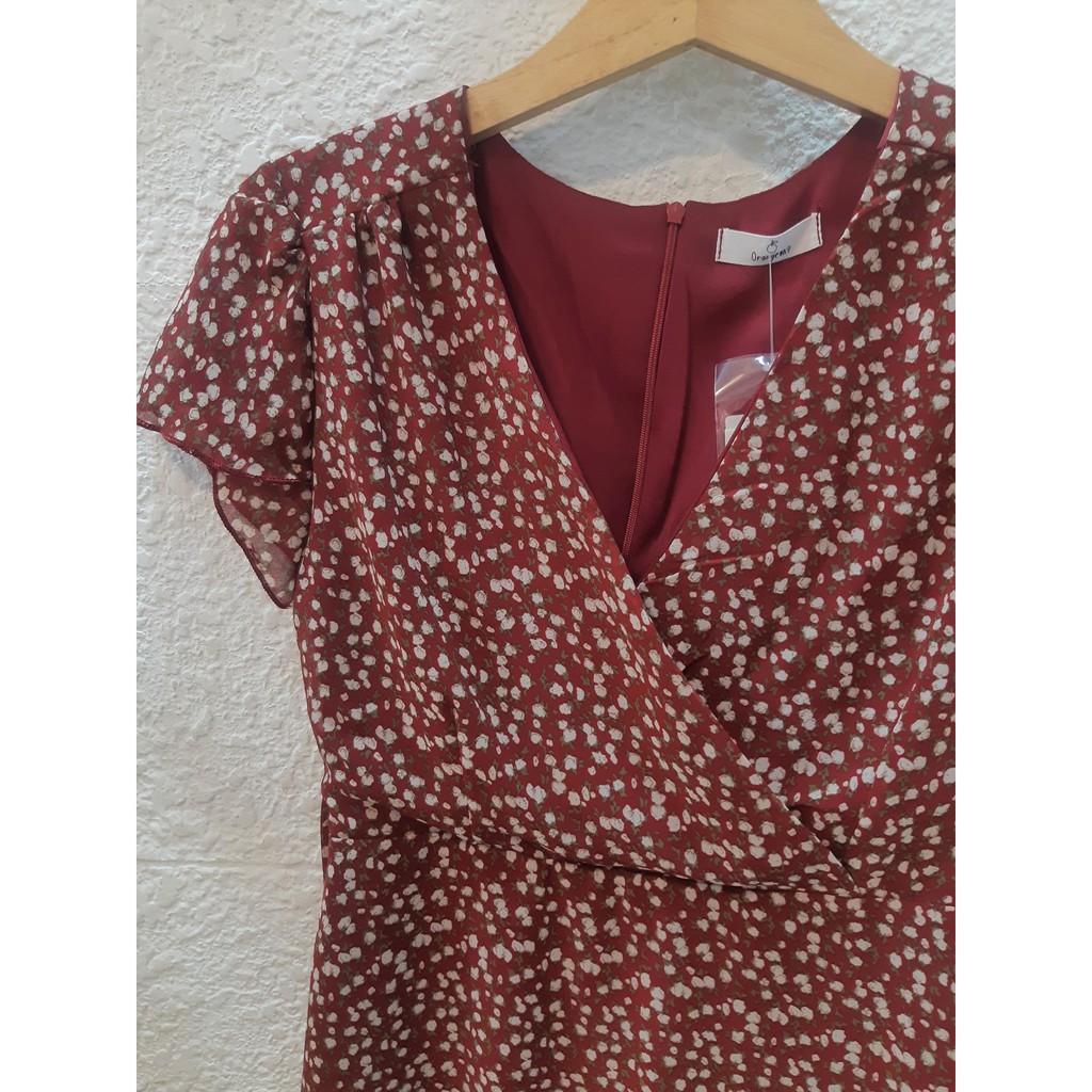 Đầm hoa đỏ vintage DD077 | BigBuy360 - bigbuy360.vn