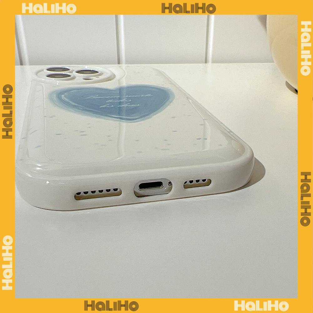 iPhone Case Silicone Soft Case Airbag Shockproof Protection Camera Blue Heart Dot Cute Compatible For iPhone 11 Pro Max 13 Pro Max 12 Pro Max 7Plus xr XS Max