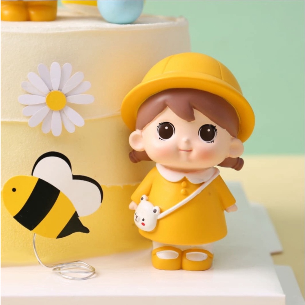 đồ trang trí bánh kem sinh nhật [FREESHIP] tượng em bé vàng siêu đáng yêu