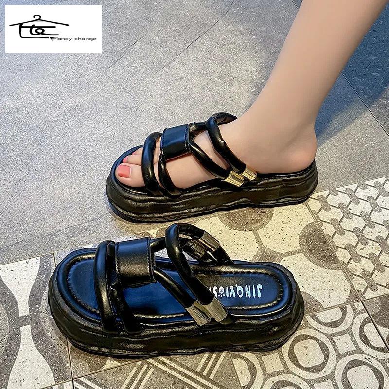 Dép Sandal Đế Dày Thoải Mái Thời Trang Đi Biển Mùa Hè Cho Nữ
