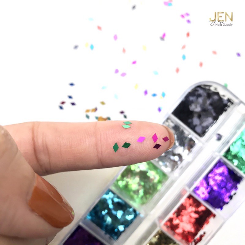 Sequin hình tứ giác-phụ kiện nail móng