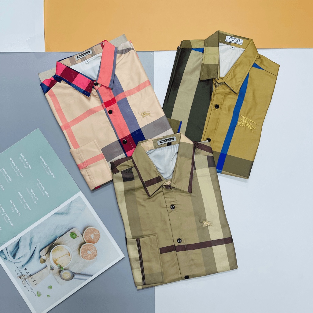 Áo Sơ Mi Nam Tay Dài Phối 3D Sọc Lớn Logo Thêu Ngựa Phong Cách Sang Trọng Trẻ Trung [NEW UNISEX]