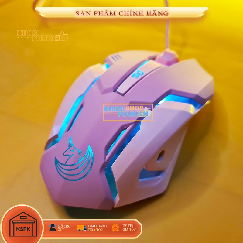Chuột máy tính màu hồng hình unicorn dùng cho PC – Laptop Siêu cute đáng yêu