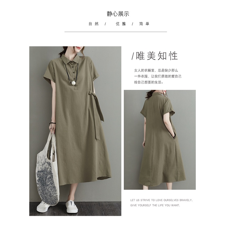 A278 váy bigsize freesize cổ tàu cách điệu thắt eo thời trang phong cách mẫu mới