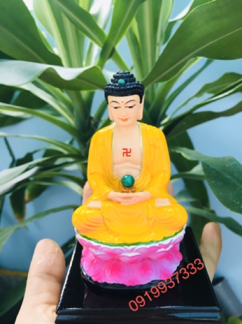 Tượng phật a di đà đỏ cao 11 cm