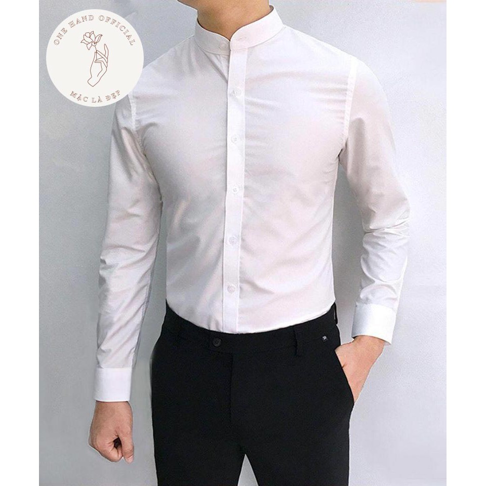Áo Sơ Mi Nến Cố Tàu 💕1𝖍𝖆𝖓𝖉💕 Sơ Mi Nam  Chuẩn Body Chất Lụa Mềm Mịn Có 2 Màu Trắng Đen - Mặc Là Đẹp - Mã SMCT02 | BigBuy360 - bigbuy360.vn