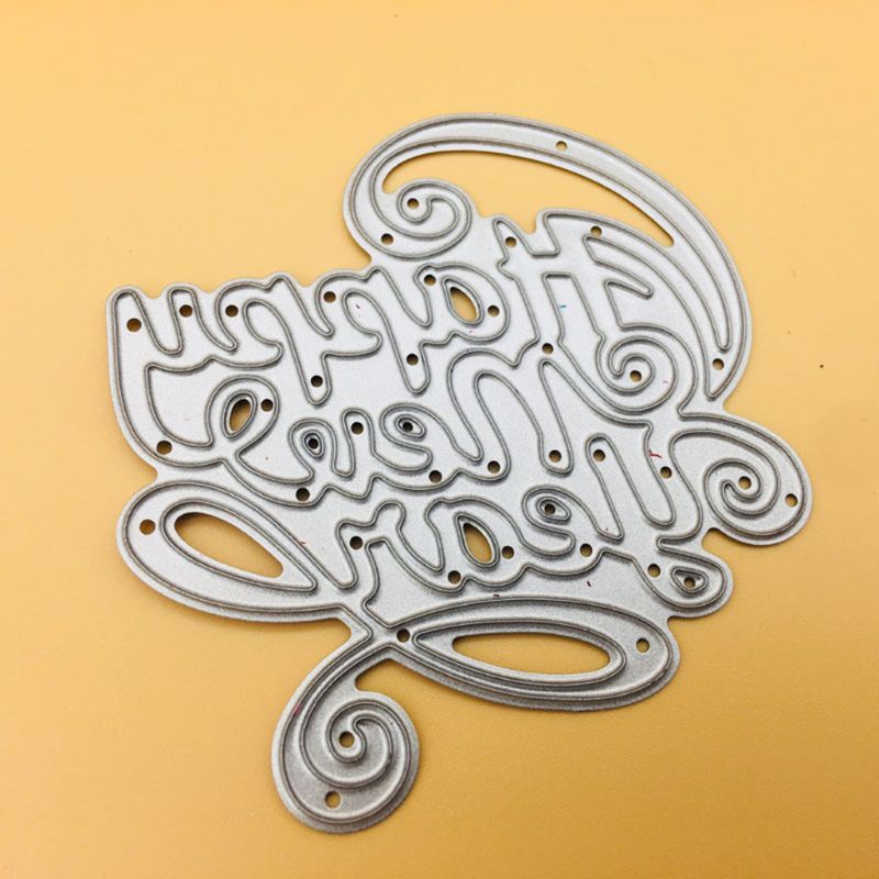 Khuôn cắt giấy bằng kim loại trang trí tập ảnh hình chữ Happy New Year