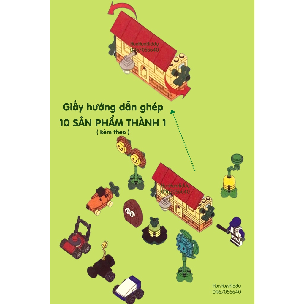 Đồ chơi lắp ghép mô hình Hoa Quả Nổi Giận PLANT vs ZOMBIE