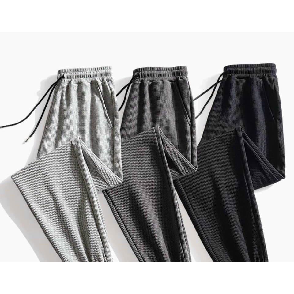 Quần jogger thể thao nam nữ chất tổ ong - Quần jogger unisex chất tổ ong bo gấu dày dặn, phong cách ulzzang