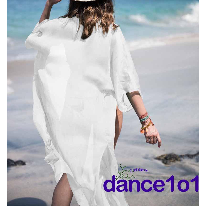 Áo khoác voan dáng dài đi biển thời trang