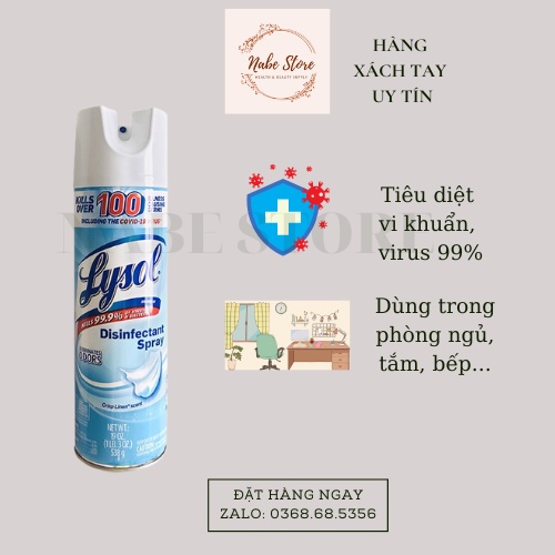 Xịt phòng kháng khuẩn Lysol _ 538g_ Mỹ