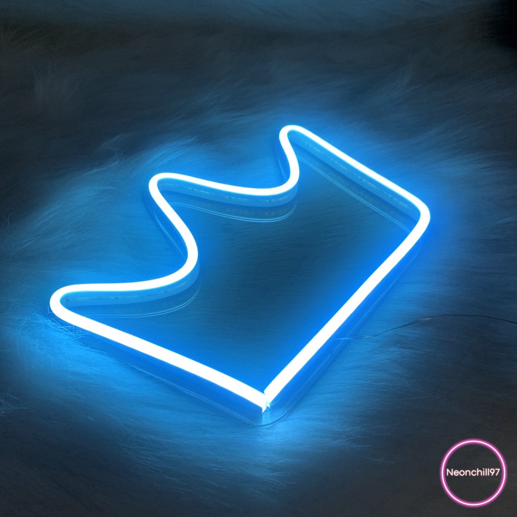 Đèn led neon vương miện Neonchill97 20cm x 15cm màu hồng, Trang trí decor nhà cửa