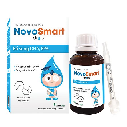 Novosmart Drops – Bổ sung DHA, EPA hàm lượng cao giúp trẻ tăng chỉ số IQ, sáng mắt, phát triển não bộ toàn diện (20ml)