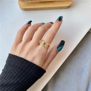 Nhẫn Sợi Xích Đính Đá Phong Cách Hàn Quốc F553