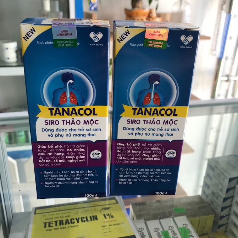 TANACOL SIRO THẢO MỘC - dùng được cho phụ nữ mang thai và trẻ sơ sinh, hỗ trợ giảm ho, rát họng, khản tiếng, sổ mũi