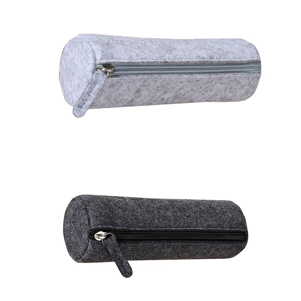 Túi Đựng Bút Màu Trơn Có Khóa Kéo Dễ Thương Cho Học Sinh