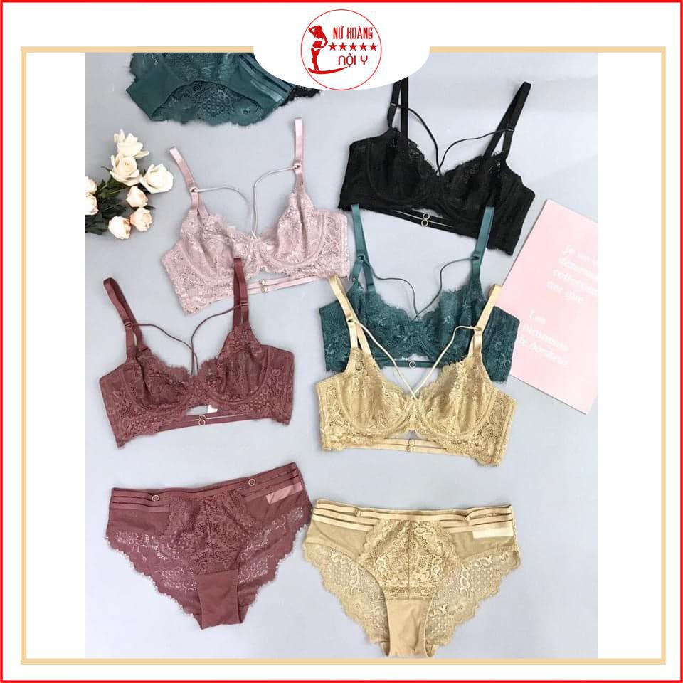 Bộ đồ lót ⚡ SIÊU HÓT⚡  ,set nội y charm khuy Yolo bra không mút có gọng ren cao cấp quyến rũ C264 | BigBuy360 - bigbuy360.vn