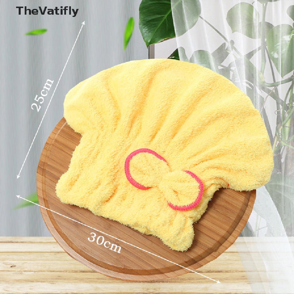 [Thevalifly] Khăn Tắm Quấn Tóc Nhanh Khô Sợi Nhỏ Đính Nơ Cho Spa HOT