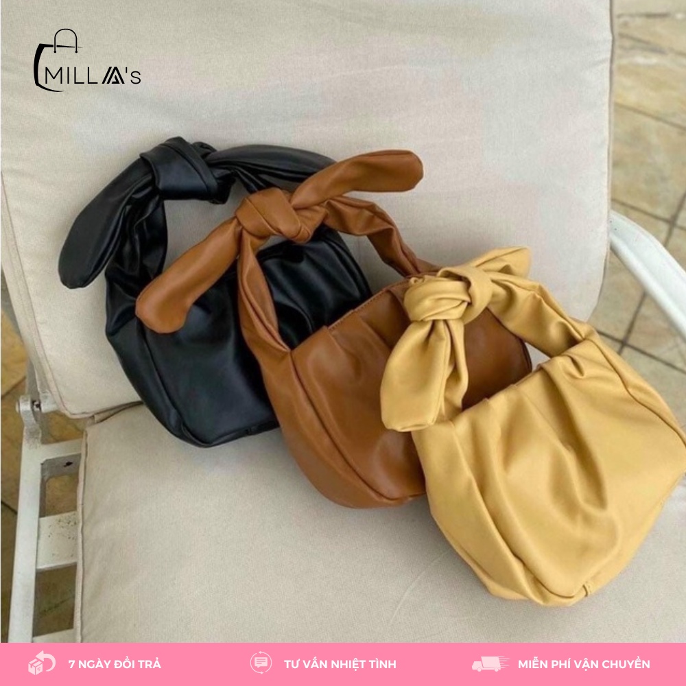 Túi Xách Kẹp Nách Nhún Cho Nữ Dùng Được Hai Kiểu Chất Da Mềm Mịn Size 20cm Milla's