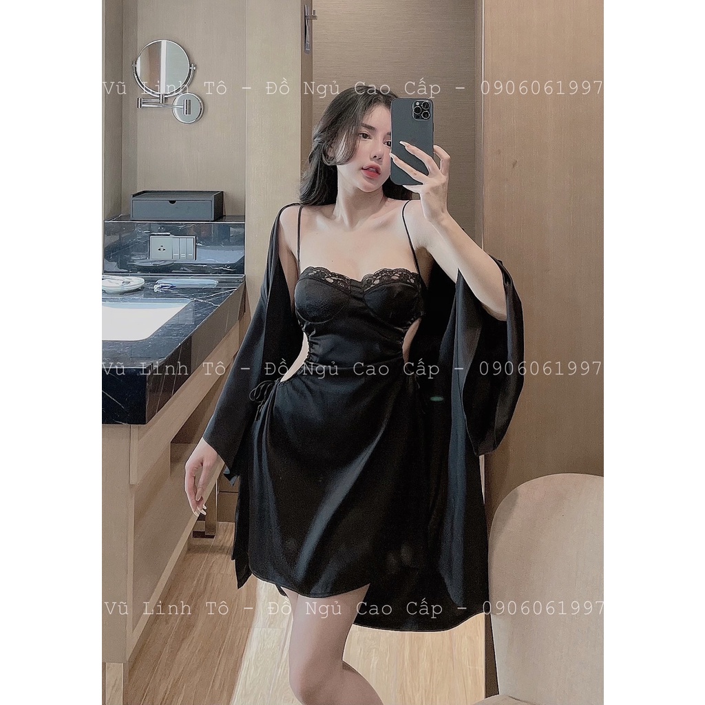 (M. 70) Váy ngủ sexy khoét eo tôn dáng lụa cao cấp Đầm mặc nhà gợi cảm quyến rũ | BigBuy360 - bigbuy360.vn