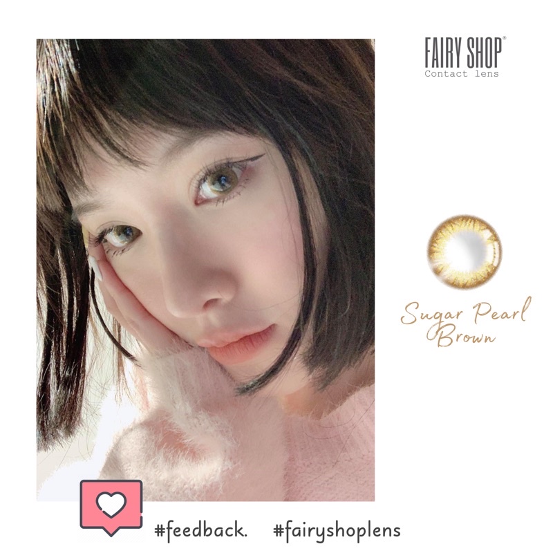 Áp Tròng Sugar Pearl Brown 14.0mm - Kính Áp Tròng FAIRY SHOP CONTACT LENS độ 0 đến 6