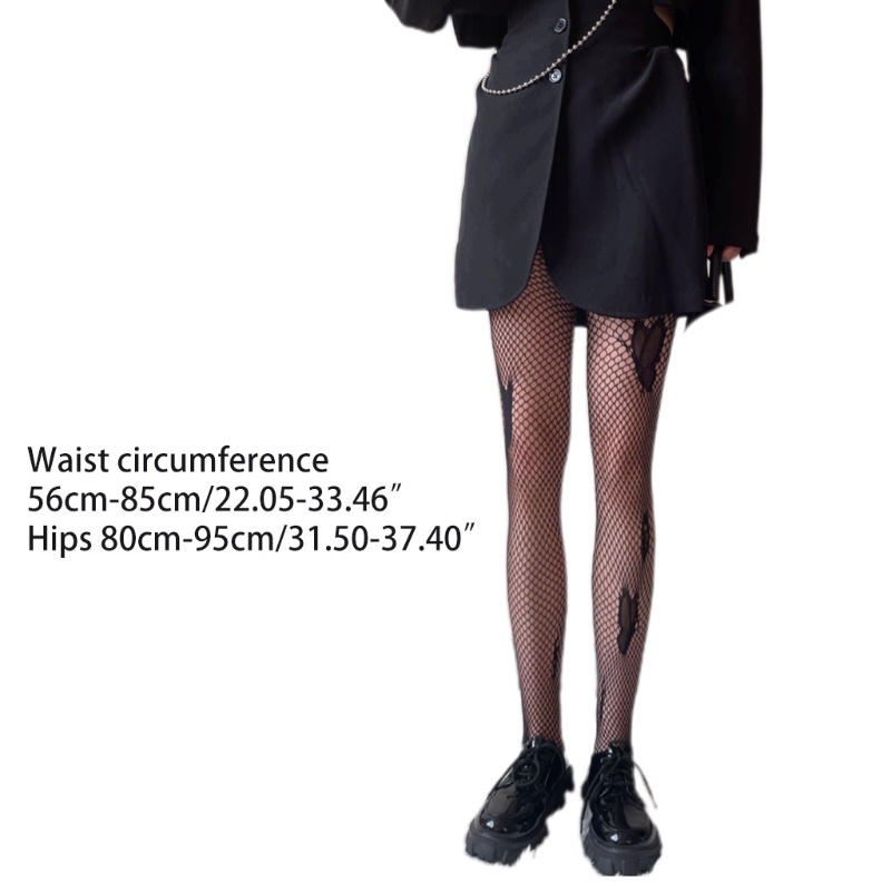 Xiangbao Quần Tất Lưới Họa Tiết Bướm Phong Cách Gothic Punk Cho Nữ