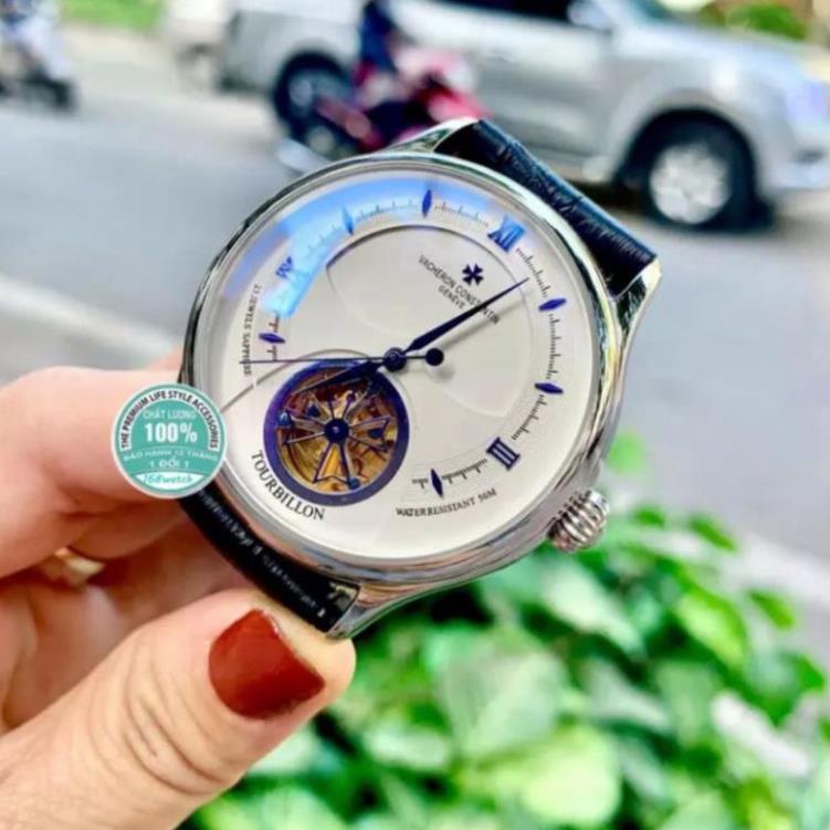 Đồng hồ Nam máy nhật, mẫu 3kim xanh, mặt trắng viền trắng , dòng cơ Automatic size 40mm , Đồng hồ thật giá trị thật