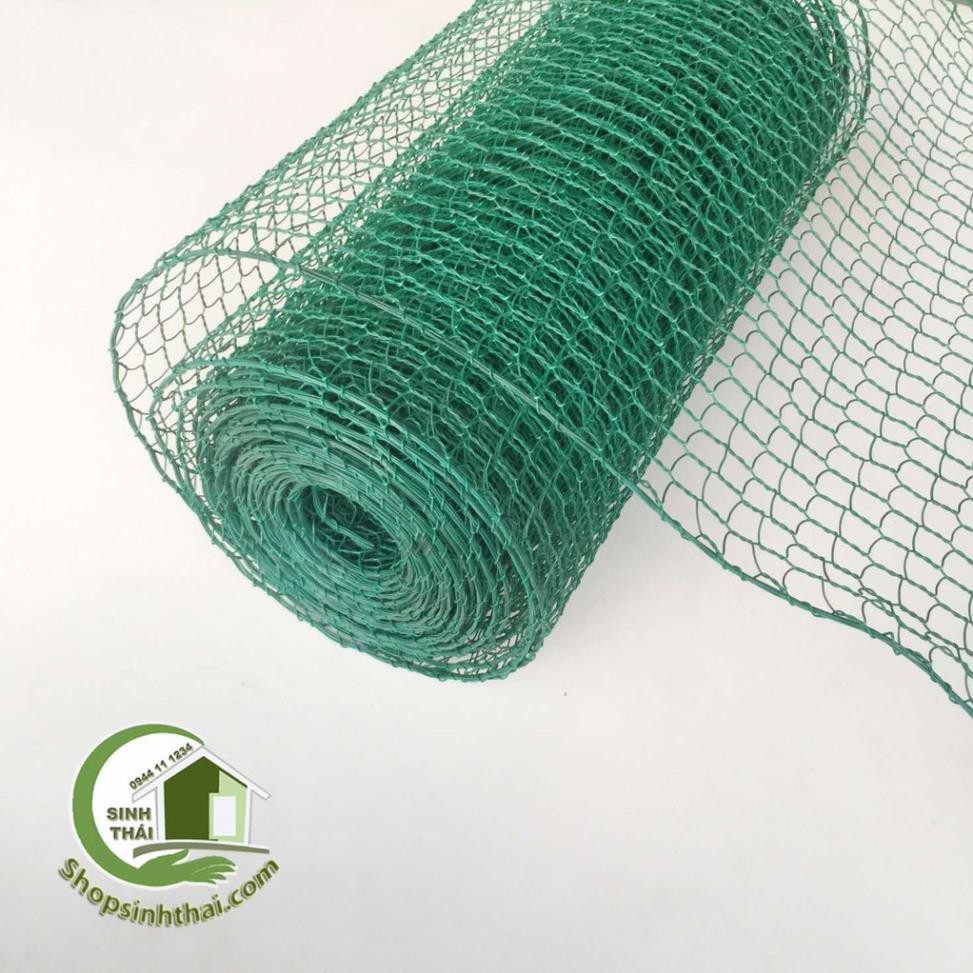 Lưới thép mắt cáo bọc nhựa màu xanh - lưới chặn côn trùng, làm hàng rào - khổ 50cm