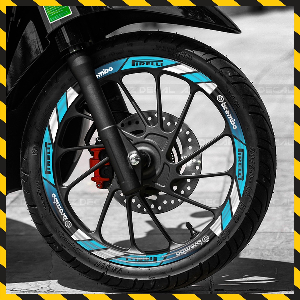 Tem Dán Kín Vành Brembo Firelli | FullV15 | Decal Dán Mâm Xe Bám Dính Tốt, Chống Nước, Bền Màu