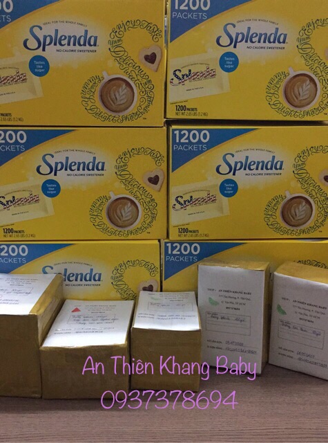 Đường splenda 1200 gói ( thùng vàng in logo cờ Mỹ)