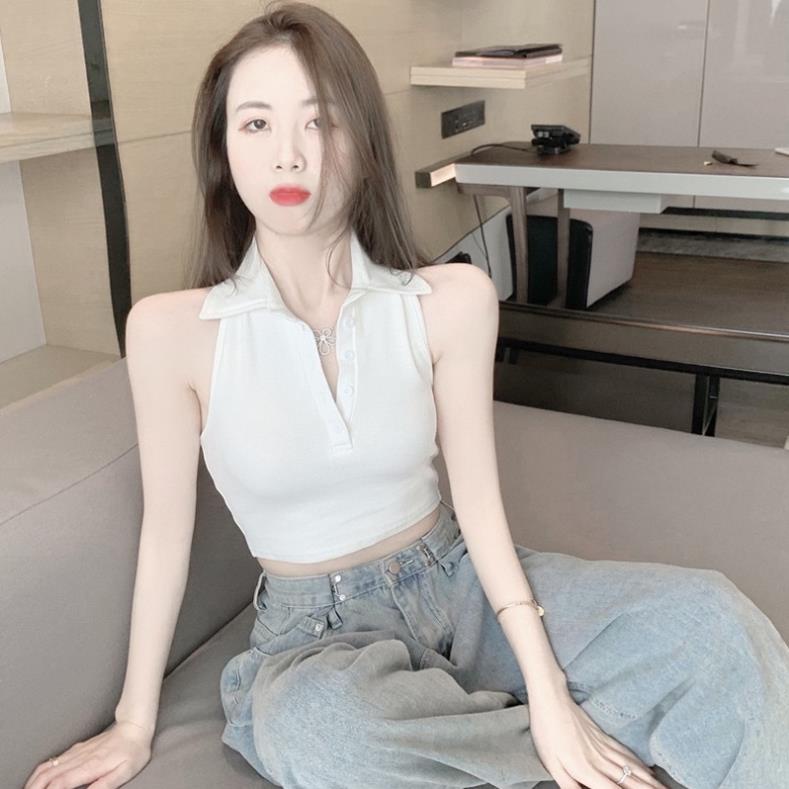 ÁO CROPTOP BA LỖ CỔ BẺ ẢNH THẬT TRẢI SÀN A5 [Hàng Siêu Cấp] | BigBuy360 - bigbuy360.vn