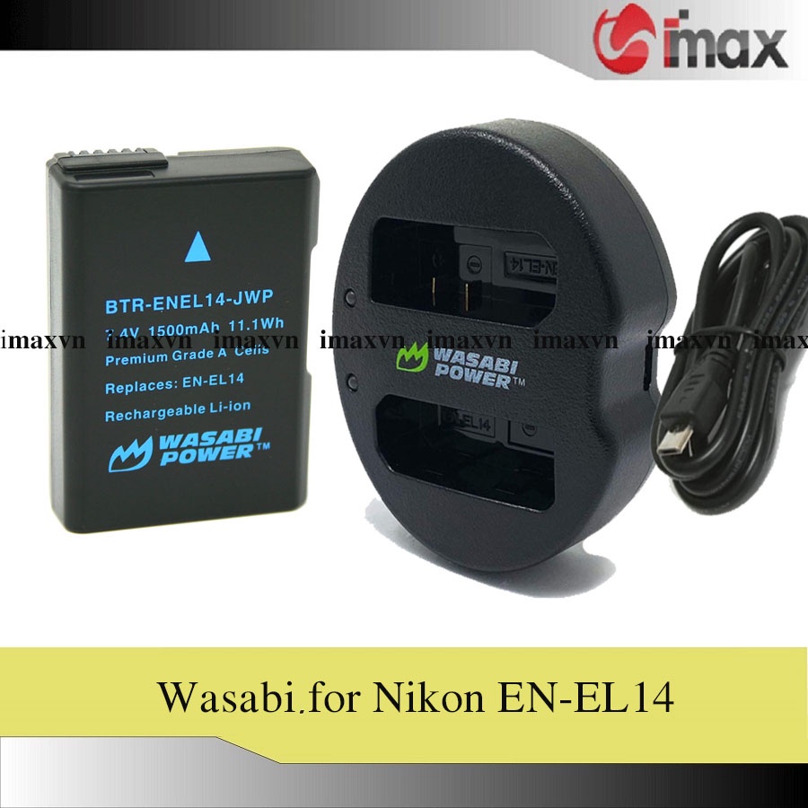 Bộ 01 pin + 01 sạc Wasabi for Nikon EN-EL14A