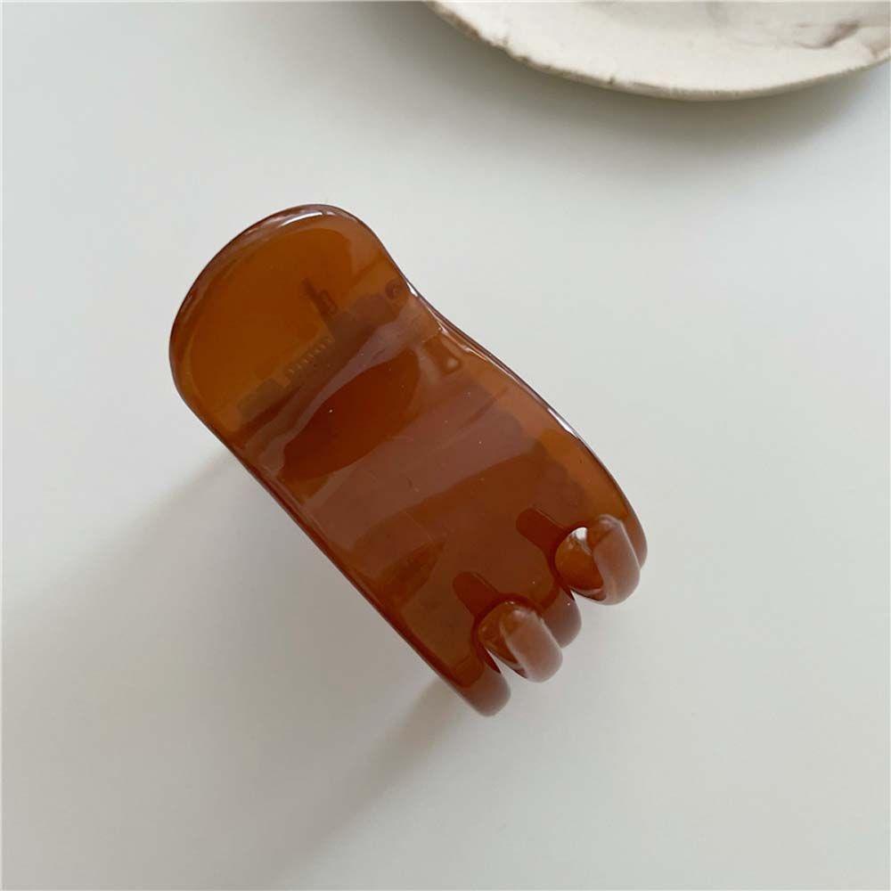FORBETTER Kẹp Tóc Càng Cua Cố Định Tóc Đuôi Ngựa Bằng Silicon Màu Trơn Trong Suốt Kiểu Vintage Dễ Thương
