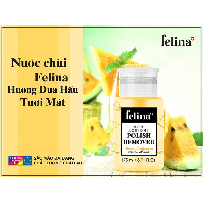 Nước rửa móng không cồn Non - Acetone FELINA Hương trái cây tổng hợp