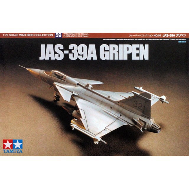 Lắp ráp mô hình nhựa TAMIYA Cân 1 / 72 JAS-39A Gripen (60759)