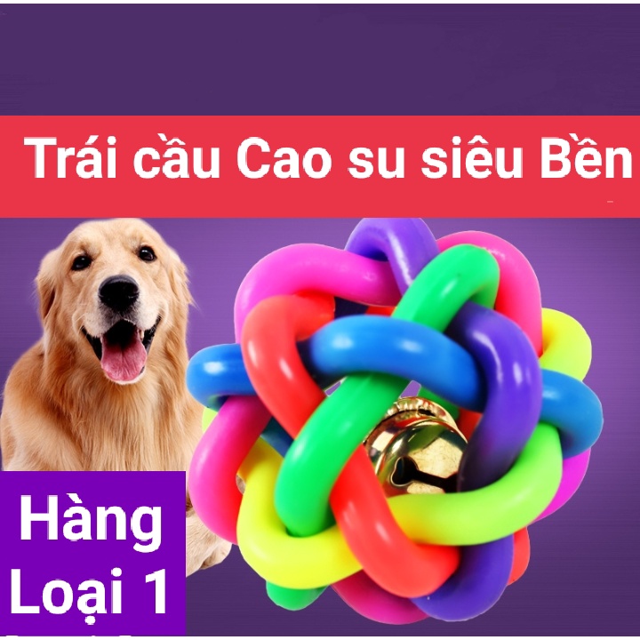 Đồ Chơi Bóng Cao Su Cầu Vồng Có Chuông Cho Chó Mèo - Hàng Loại 1 Siêu Chắc Đẹp