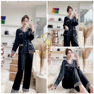 Bộ piyama lụa qc mẫu hot thiết kế sang chảnh