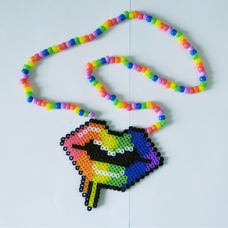 Vòng kandi perler môi cầu vồng - phụ kiện rave edm festival raver kandi perler DJ