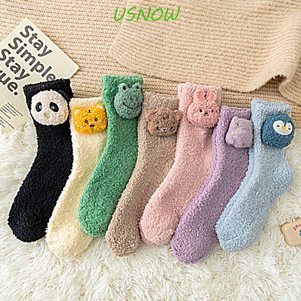 Unow Vớ Ba Chiều Ống Trung Bình Thoáng Khí Thoải Mái Họa Tiết Thỏ / Ếch Hoạt Hình Phong Cách Hàn