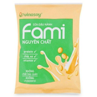 Sữa Fami nguyên chất/canxi dạng túi 200ml (Combo 10 túi)