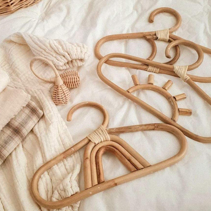 Bộ 3 Móc Treo Quần Áo Trẻ Em Bằng Mây Đan