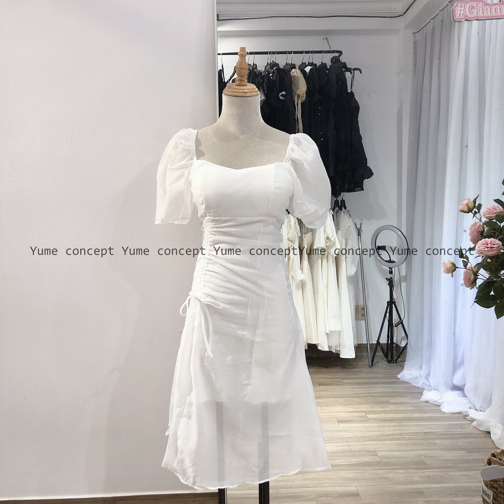 Đầm Suông Nữ LuShop Chất Voan Rút Dây Hông May 2 Lớp hợp với Dự Tiệc Dạo Phố Đi Chơi Hàng Cao Cấp Giá Tốt